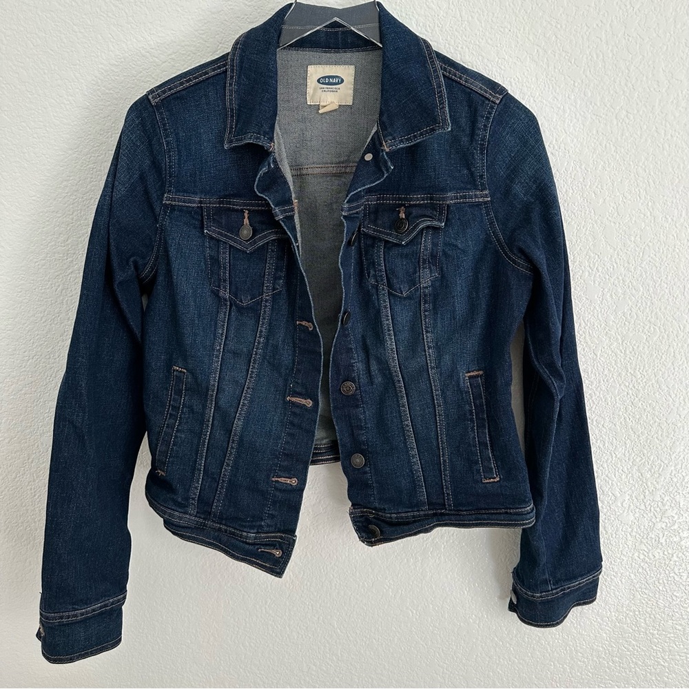 OLD NAVY Denim Jean Jacket Dark Wash Classic Style